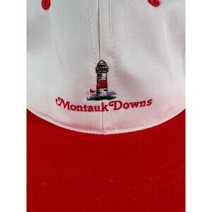 Vintage Montauk Downs Golf Hat Lighthouse Logo Strapback Cap 90s Town Talk USA